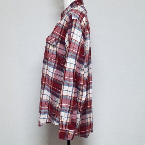 VINTAGE 1980s Levi's Red Soft Flannel Button Down Western Hipster Oxford Shirt - Picture 9 of 15
